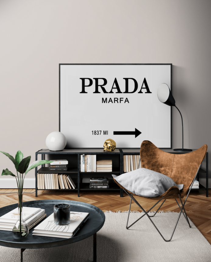 Prada Marfa - Design - A4 A3 A2 A1 A0 - Poster - Print - Black