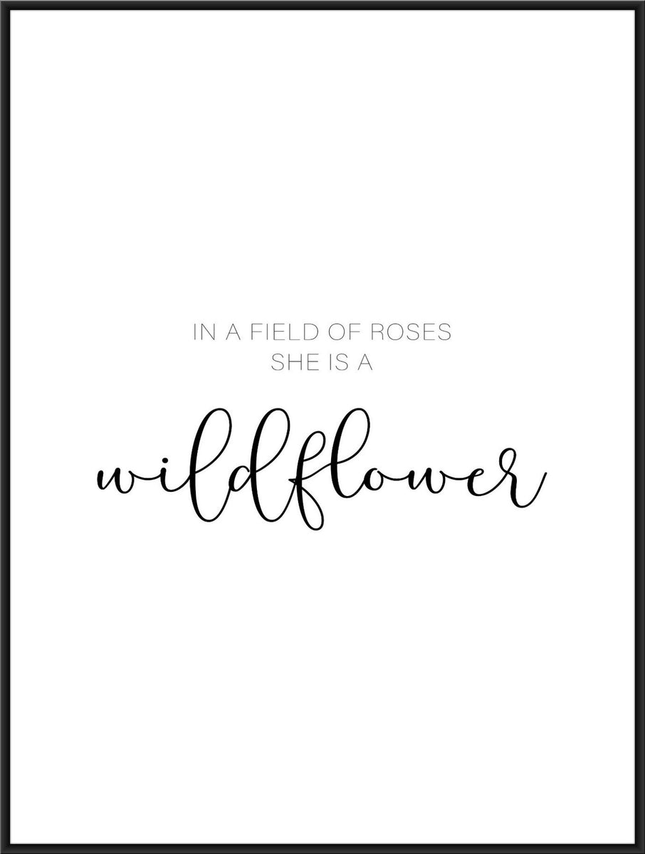 In a field of roses she is a wildflower - Blush Nursery Wall Art Print