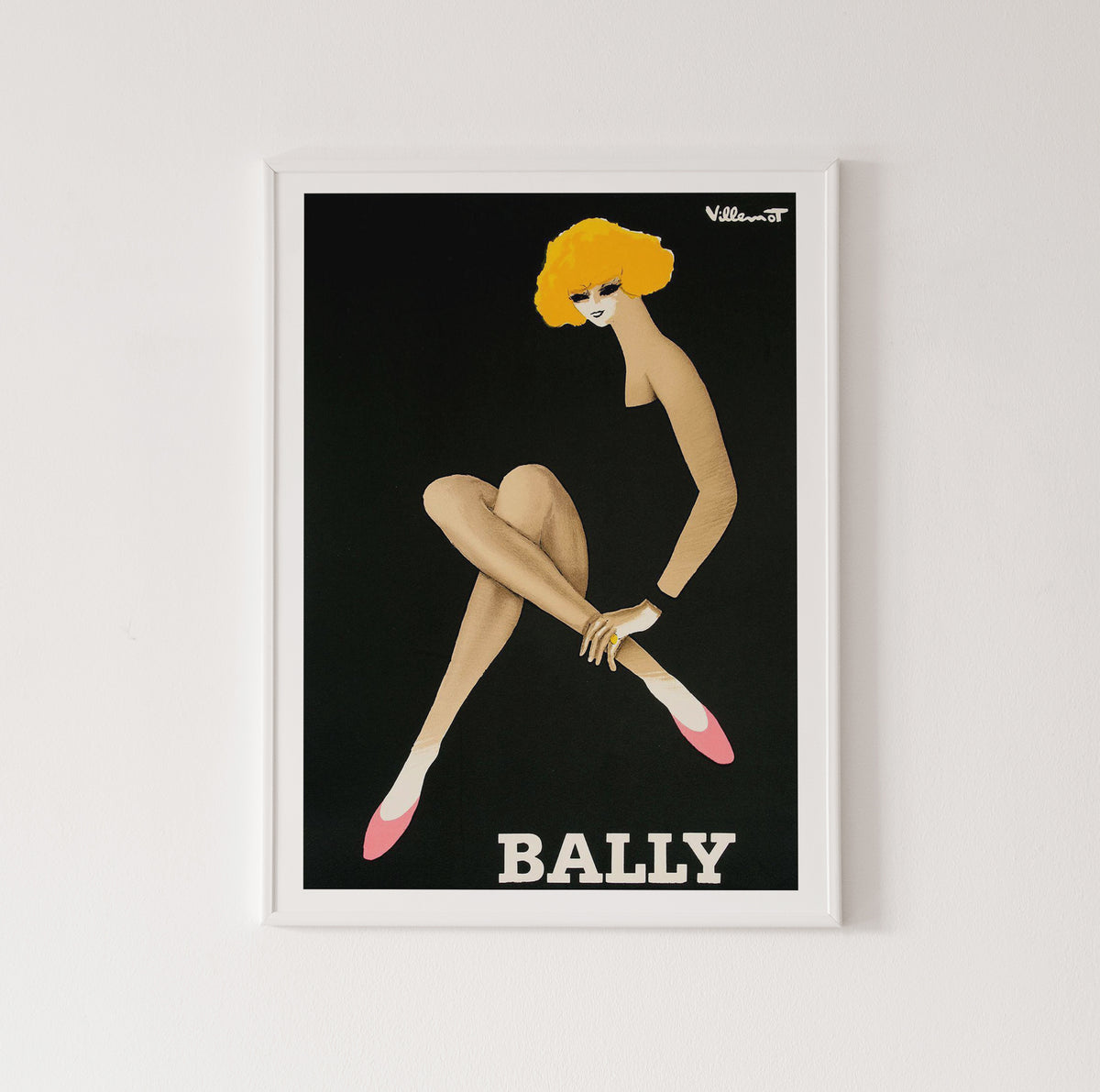 Bernard Villemot バリーガール アートポスター  A2版 Bally blonde print, Bernard Villemot poster, vintage Bally