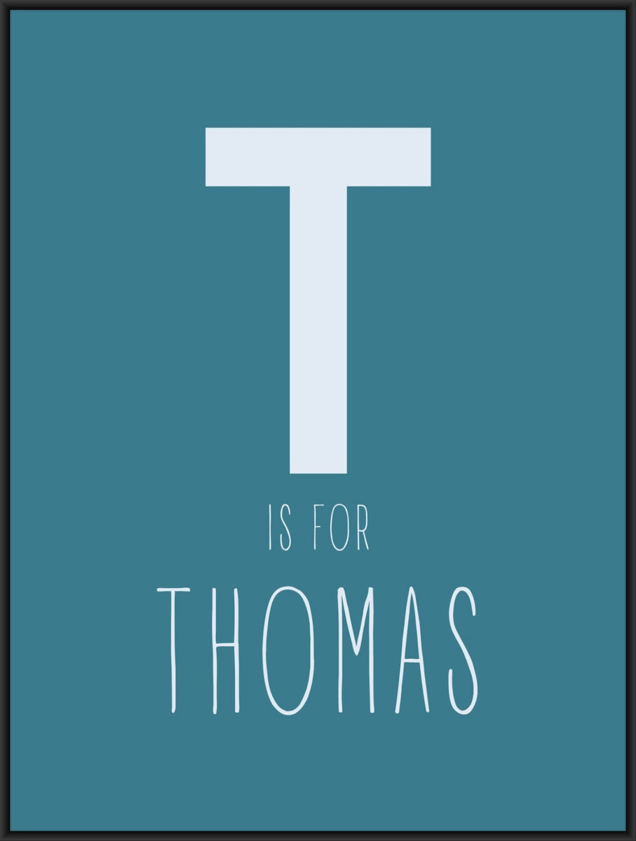 T is for Thomas children's bedroom name print – Digital Print Collective