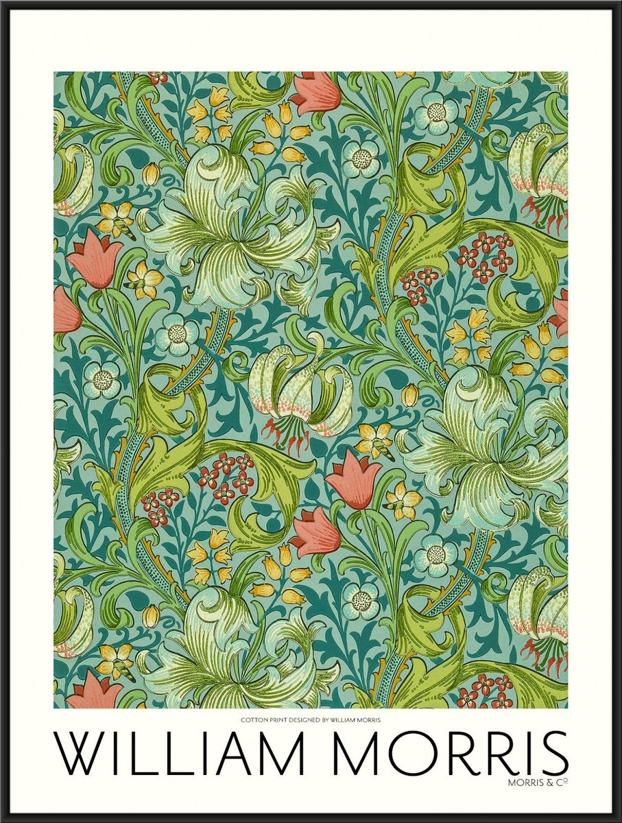 William Morris poster, British exhibition print, vintage poster, floral ...