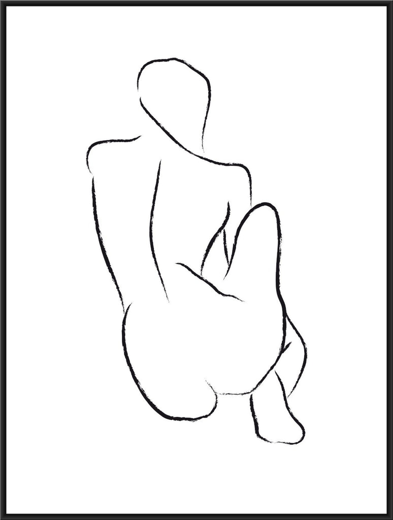 Nude woman line drawing, woman line art, minimal art, line drawing –  Digital Print Collective